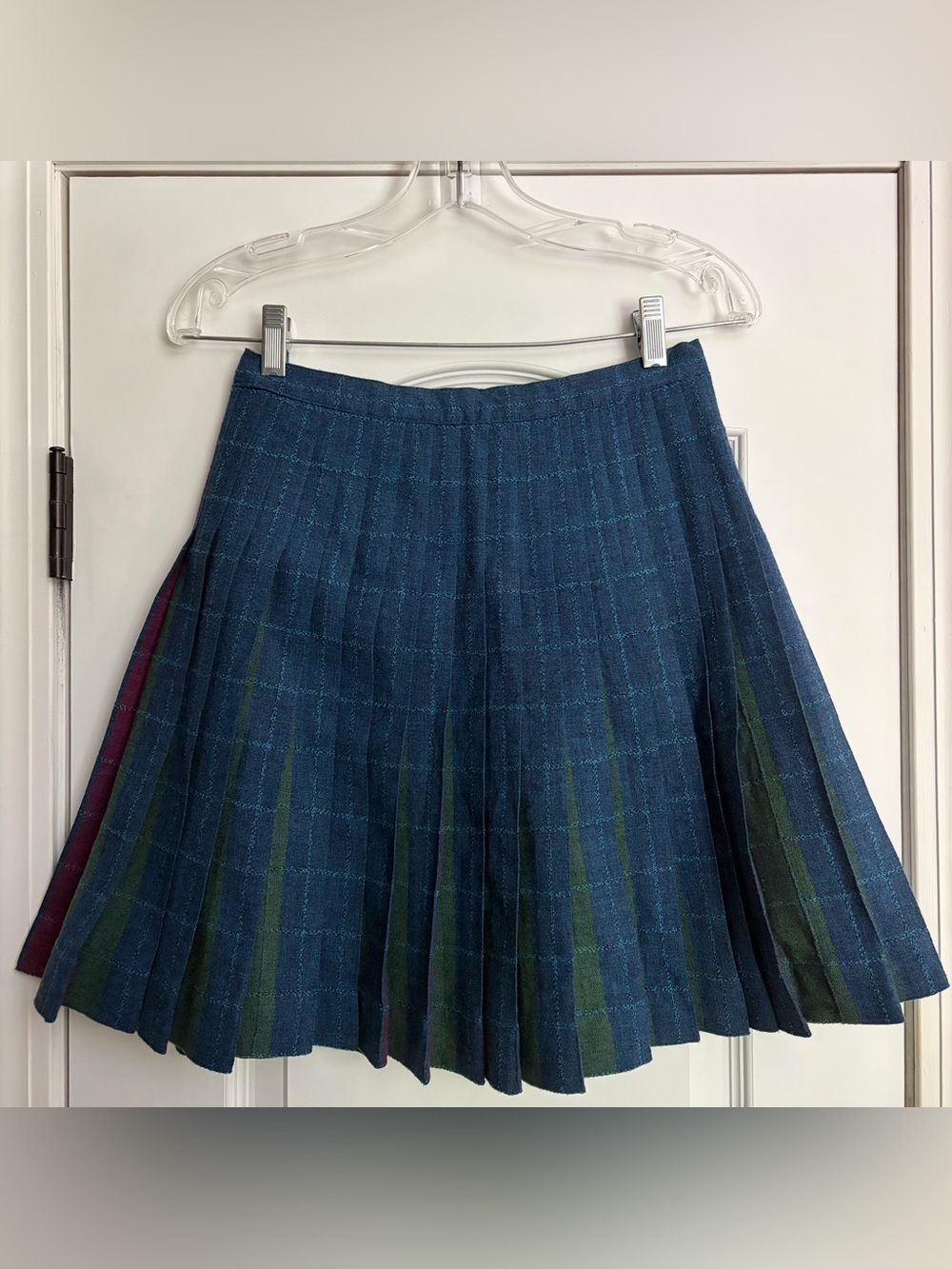 50s/60s Pendleton Turnabout Reversible Pleated Wool Skirt XS/S Preppy Like New